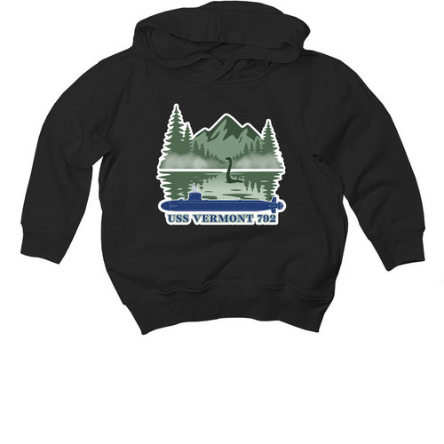 USS Vermont 792 Toddler Shirt, a Black Toddler Pullover Hoodie