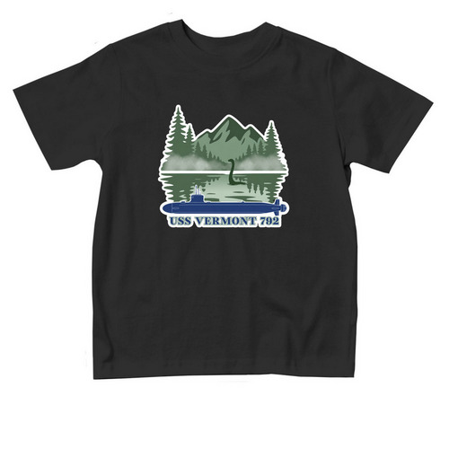 USS Vermont 792 Toddler Shirt, a Black Toddler Tee