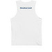 Ornate Bear Tank - blue bear, a White Premium Cotton Tank (back-view)