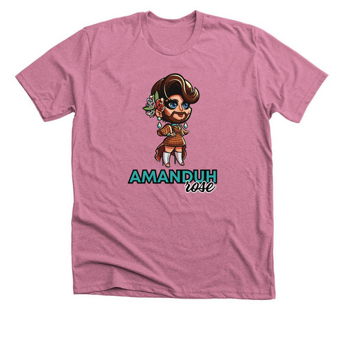 Amanduh Rose Fan Shirt, a Heather Mauve Premium Unisex Tee