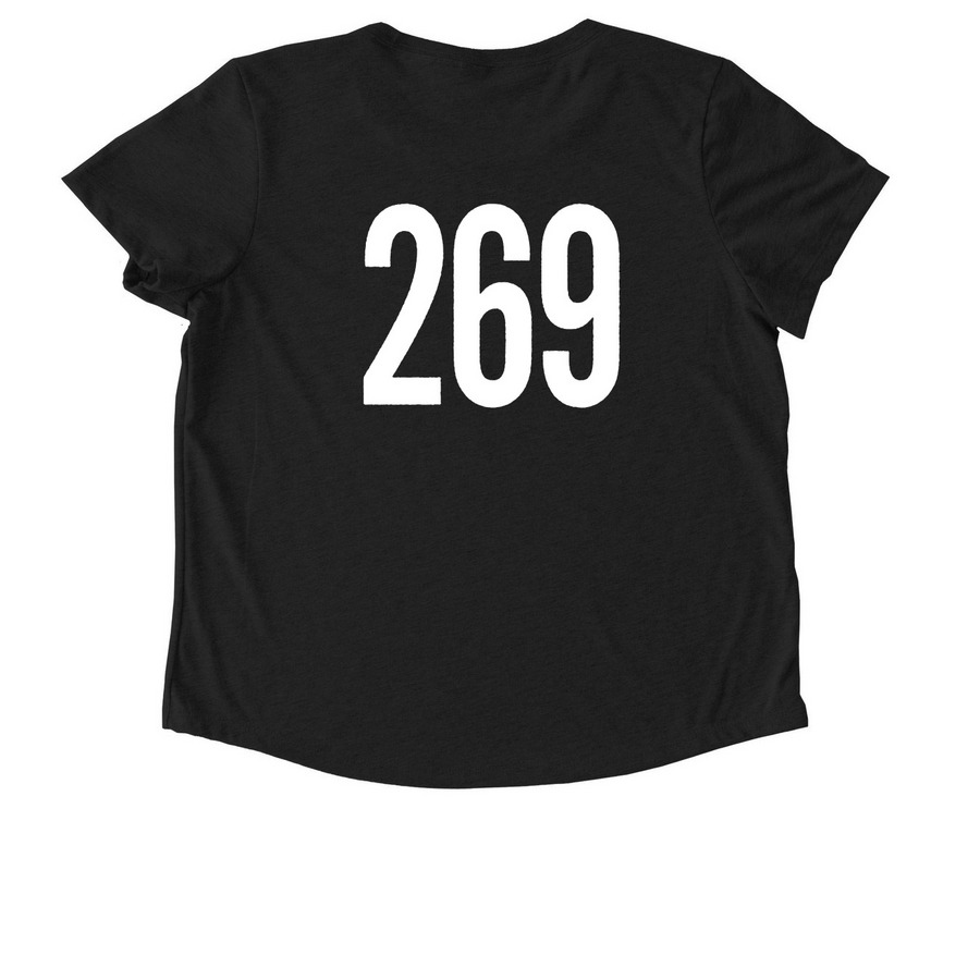 Dark color Shirt, a Deep Black Allmade Eco Triblend Women?s Scoop Neck Tee (back-view)