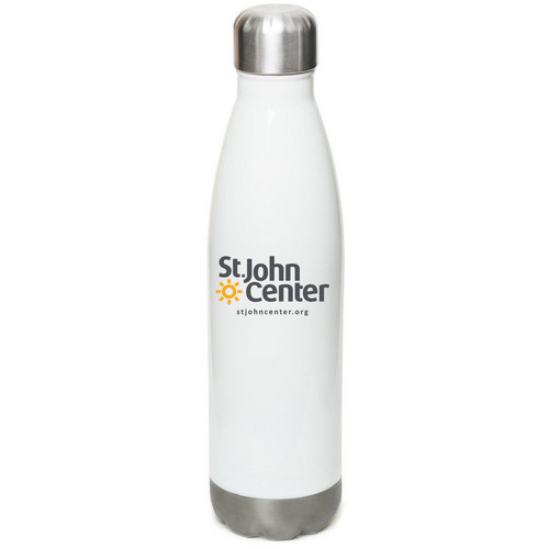 St. John Center Water Bottle, a White Stainless Steel Water Bottle