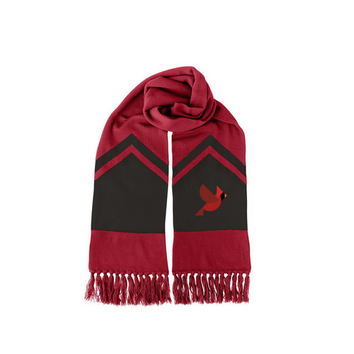 Free Union Scarf, a Deep Red/ Black Two-Tone Gameday Scarf
