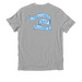 Greater Prairie-chicken, a Granite Grey Heather Allmade Organic Cotton Unisex Tee (back-view)