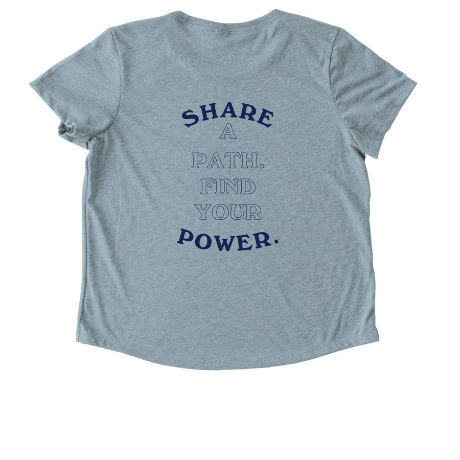 Classic WW Purple Logo, a I Like You Blue Allmade Eco Triblend Women?s Scoop Neck Tee (back-view)