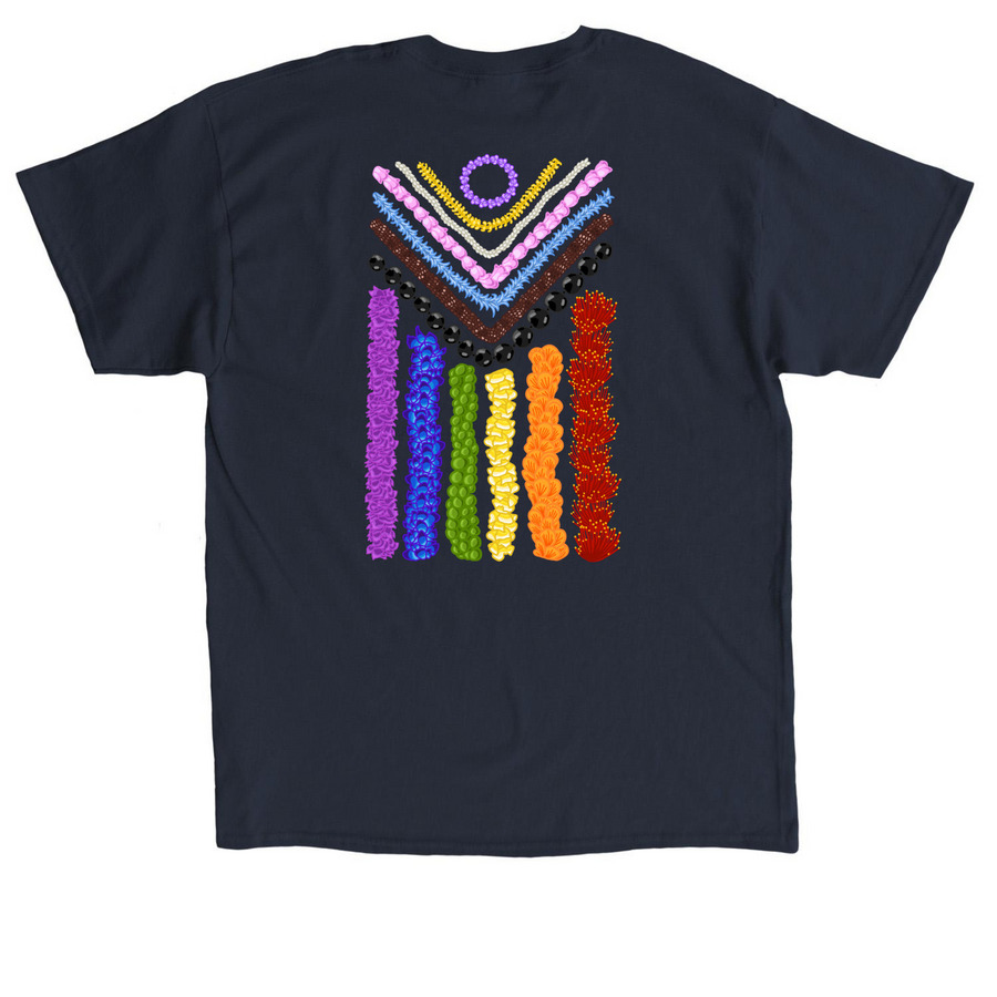 2026 Pride Lei Cotton Shirt, a Navy Classic Unisex Tee (back-view)