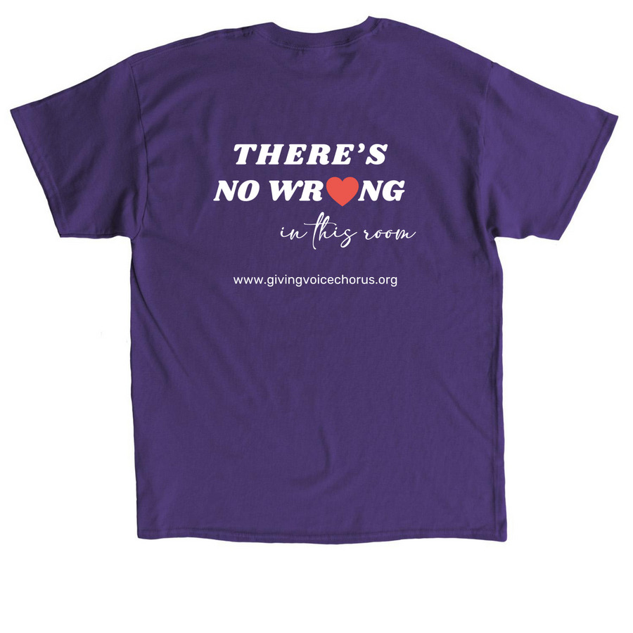 Giving Voice Tee Shirt, a Purple Classic Unisex Tee (back-view)
