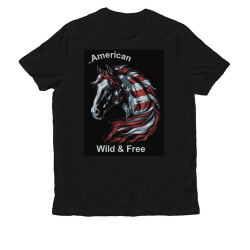 American Wild & Free, a Deep Black Allmade Organic Cotton Unisex Tee