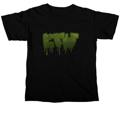 ETW GREEN GRAFFITI, a Black Comfort Colors Unisex Tee