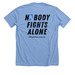 Nobody Fights Alone Collection, a Heather Carolina Blue Premium Unisex Tee (back-view)