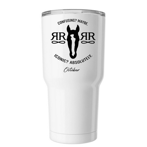October Tumbler - Black, a White Insulated Tumbler
