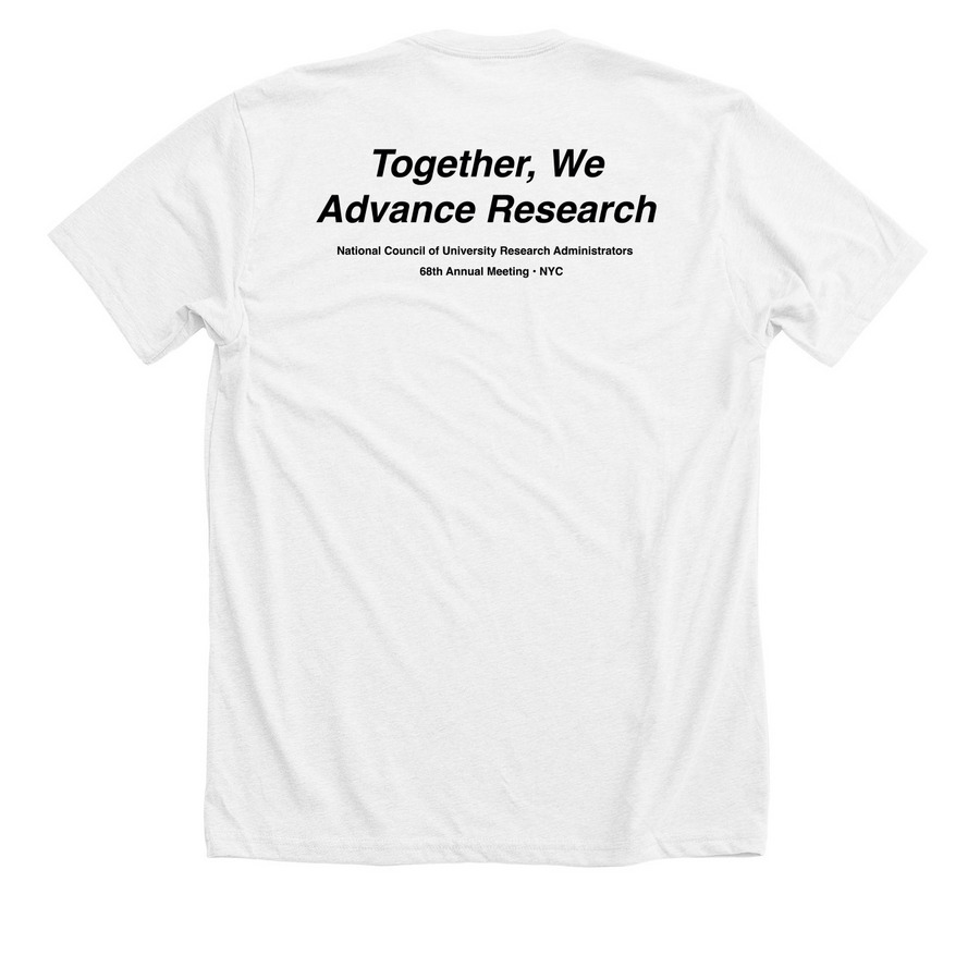 AM68 The Power of Community, a Solid White Blend Premium Unisex Tee (back-view)