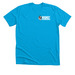 Front to Back, a Neon Blue Premium Unisex Tee