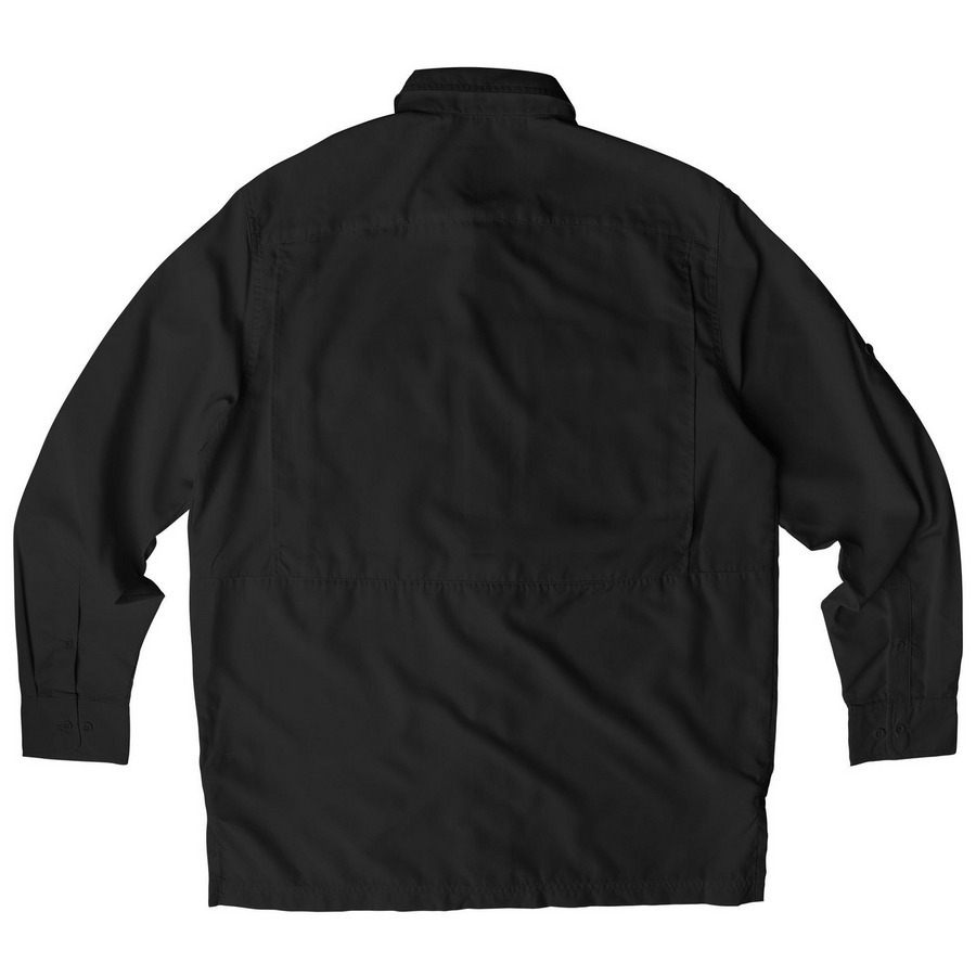 UV Moisture Wicking Long Sleeve, a Deep Black Daybreak UV Long Sleeve Shirt (back-view)