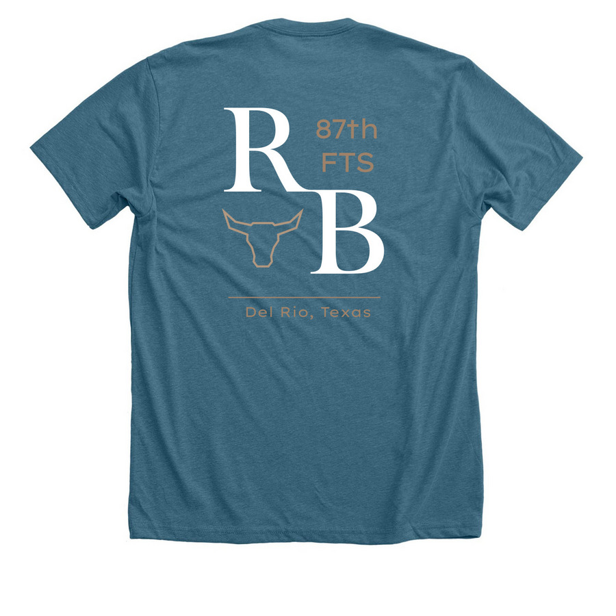 RB Minimal (Unisex, Women?s, & Youth), a Heather Deep Teal Premium Unisex Tee (back-view)