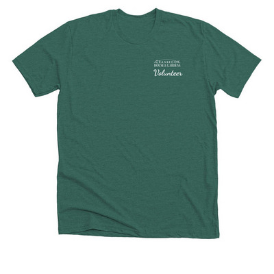 Cranbrook House & Gardens Volunteer Shirts, a Heather Forest Premium Unisex Tee