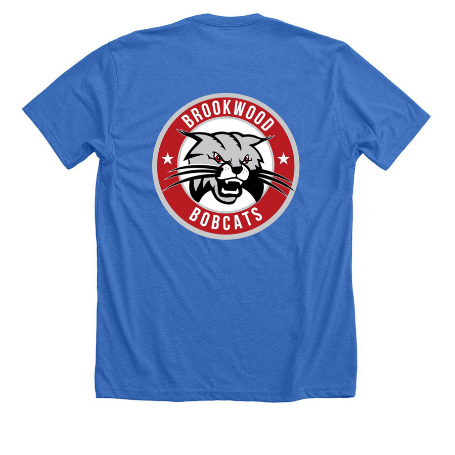 Brookwood Bobcats Spirit Wear (colors Zip-Up), a Heather True Royal Premium Unisex Tee (back-view)