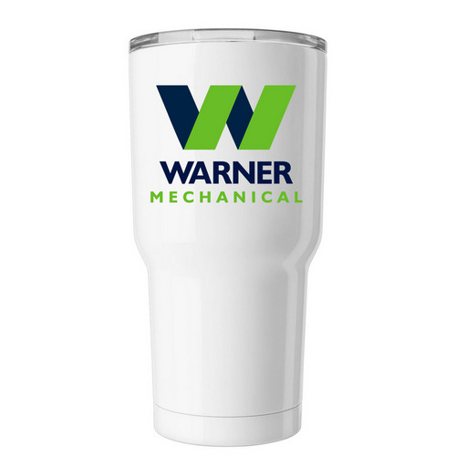 Warner Mechanical Insulated Tumbler, a White Insulated Tumbler