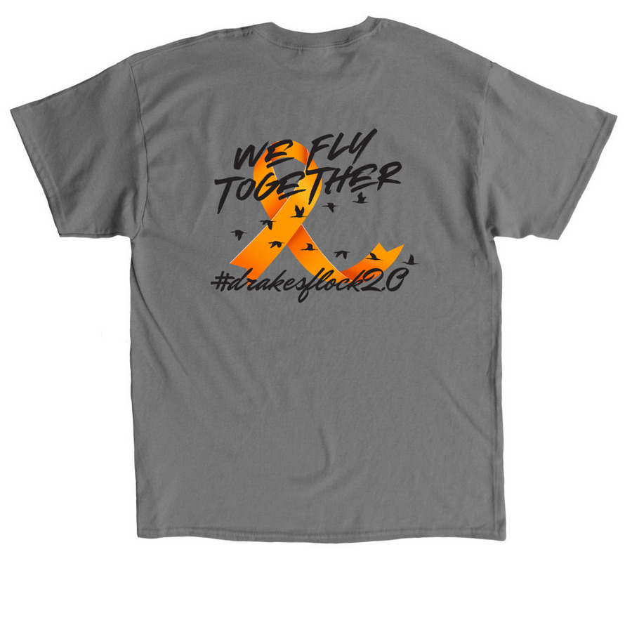 Drake's Flock 2.0, a Charcoal Classic Unisex Tee (back-view)