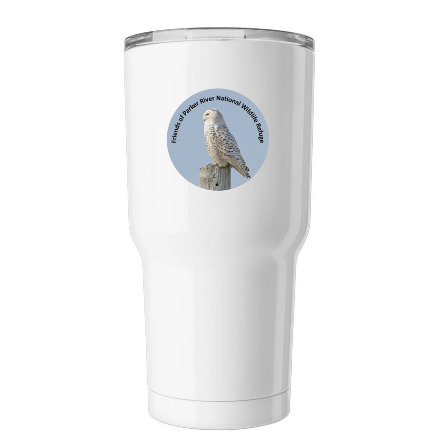 Friends of Parker River NWR Tumbler, a White Insulated Tumbler (back-view)