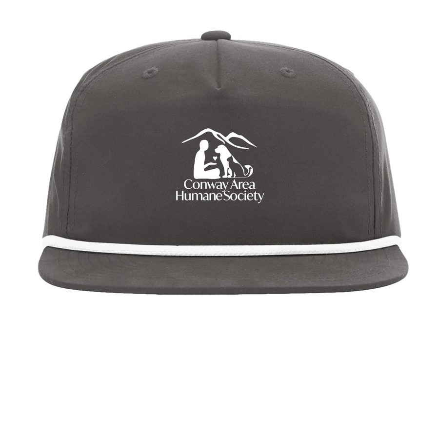 Hats to Help Cats, a Charcoal/ White Printed Umpqua Snapback Cap