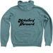 Midwifery Forward Black-Zip Up, a Heather Deep Teal Zip Up Hoodie (back-view)