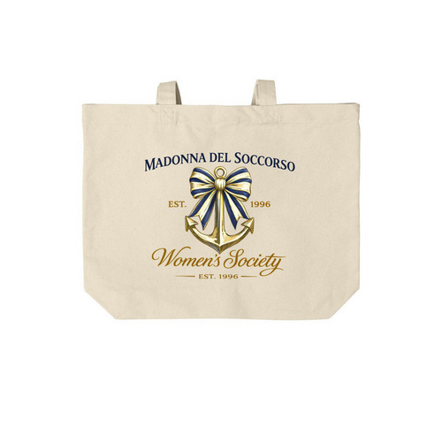 Madonna del Soccorso Women?s Society Tote, a Natural Cotton Canvas Tote Bag