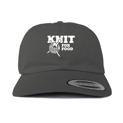 Knit for Food, a Dark Gray Printed Classic Baseball Cap