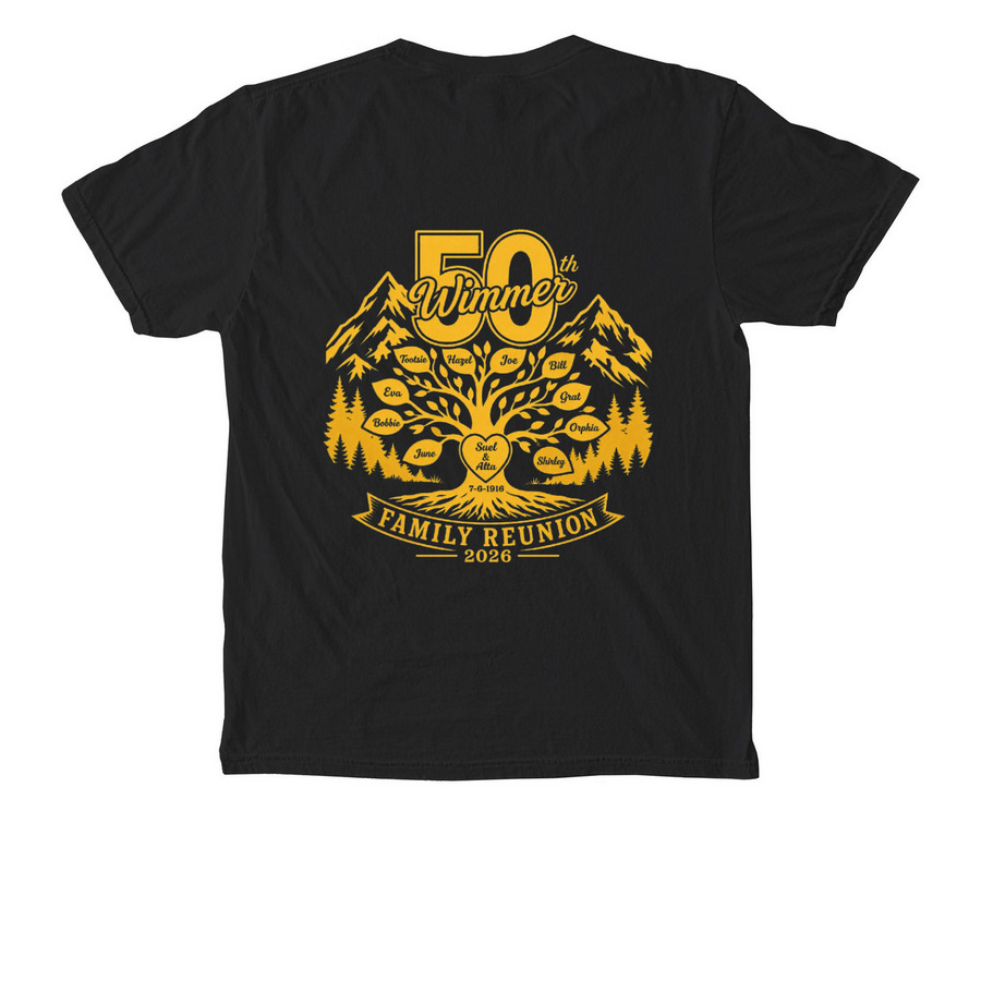 Pocket Tee&nbsp;2 Sided, a Black Comfort Colors Pocket Tee (back-view)
