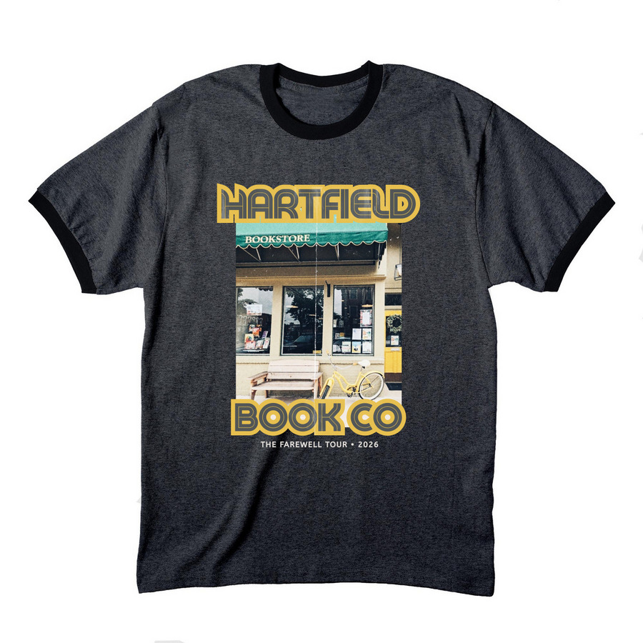 Hartfield's Farewell Book Tour, a Dark Heather Grey/ Jet Black Cotton Ringer Tee
