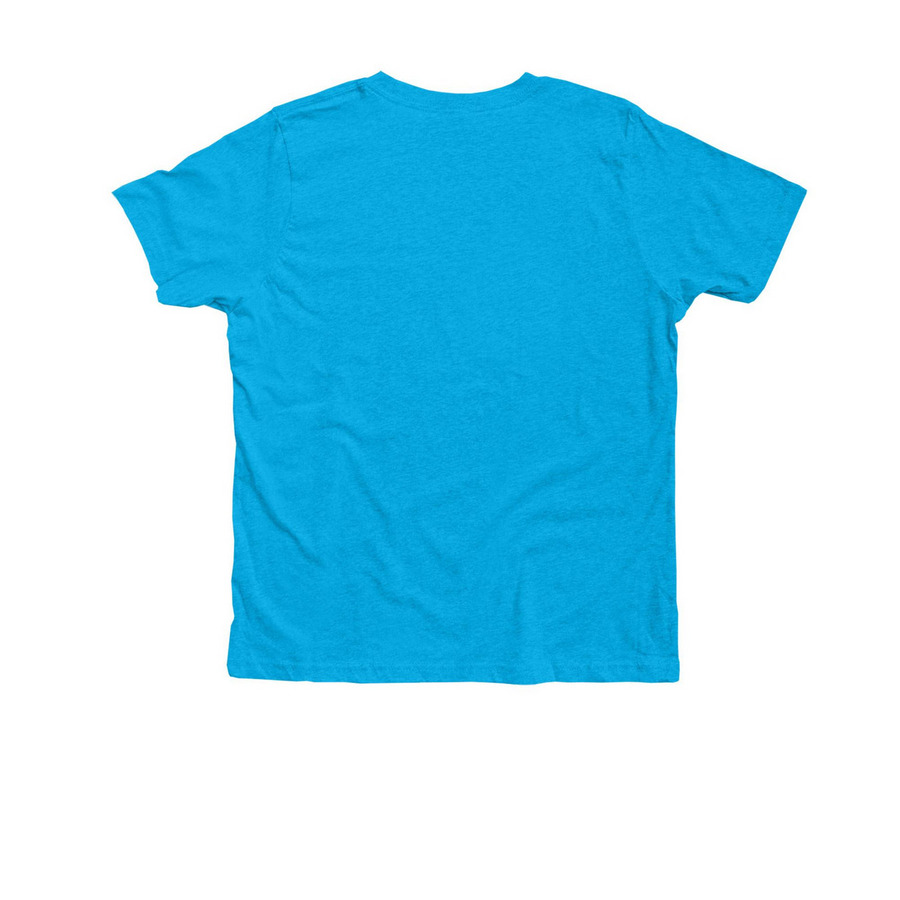 The Love Squad (2025 T-Shirt), a Neon Blue Premium Youth Tee (back-view)