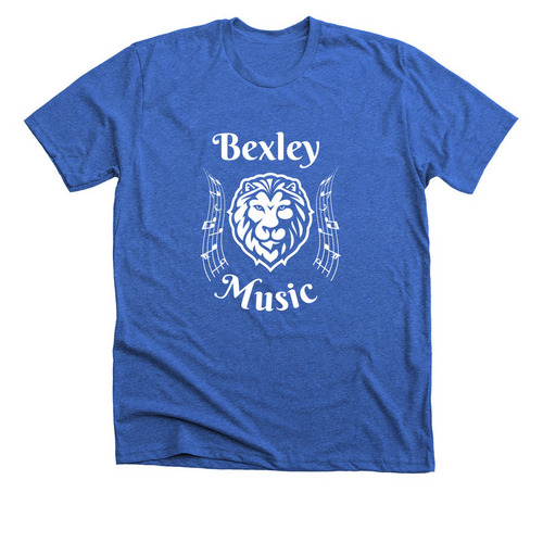 Bexley Music White Print, a Heather True Royal Premium Unisex Tee