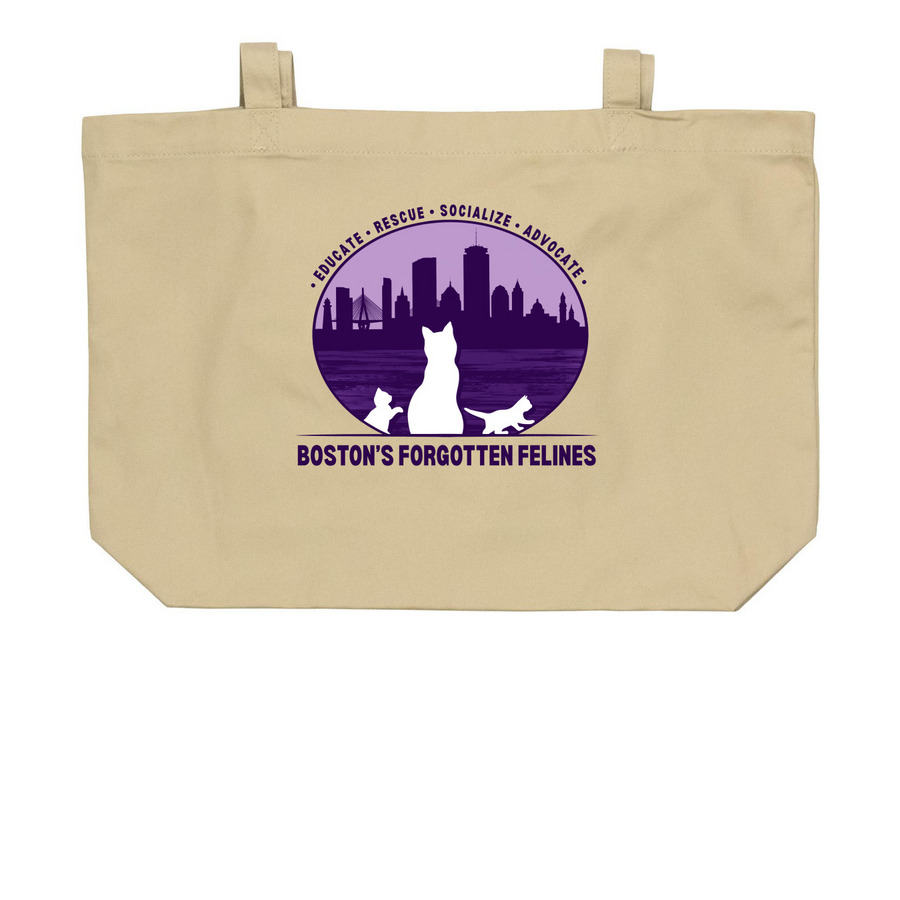 BFF Classic Logo Tote, a Oyster Large Organic Cotton Tote Bag