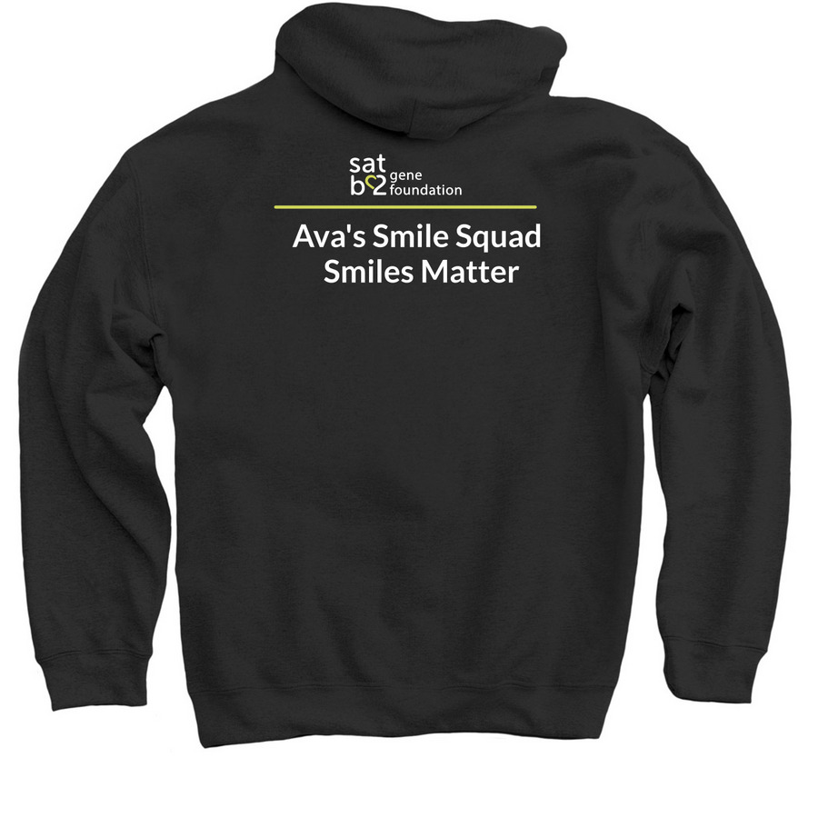 Ava's Smile Squad&nbsp;, a Black Pullover Hoodie (back-view)