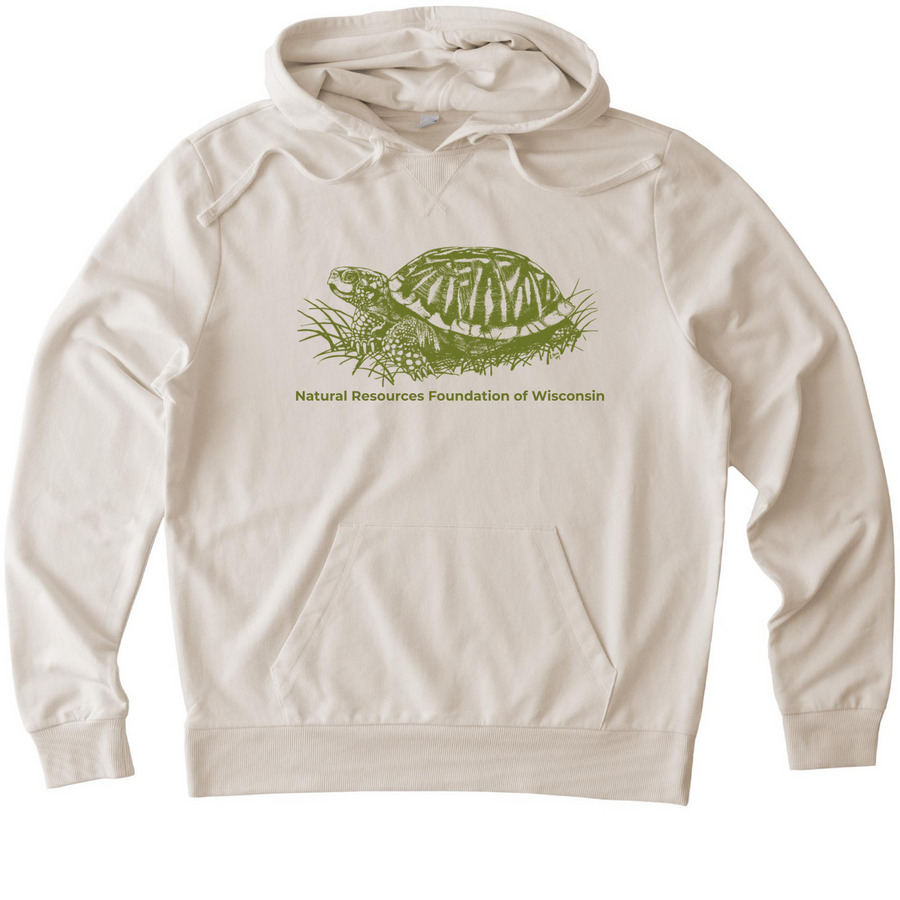 Ornate Box Turtle, a White Sand Allmade Organic French Terry Pullover Hoodie