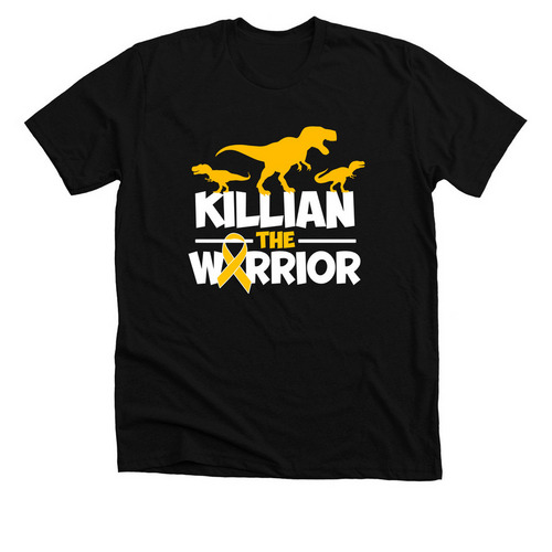 Killian the Warrior - TShirt -Double Sided, a Solid Black Blend Premium Unisex Tee