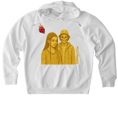 BLOOD MONEY, a White Stanley/Stella Unisex Cruiser 2.0 Pullover Hoodie