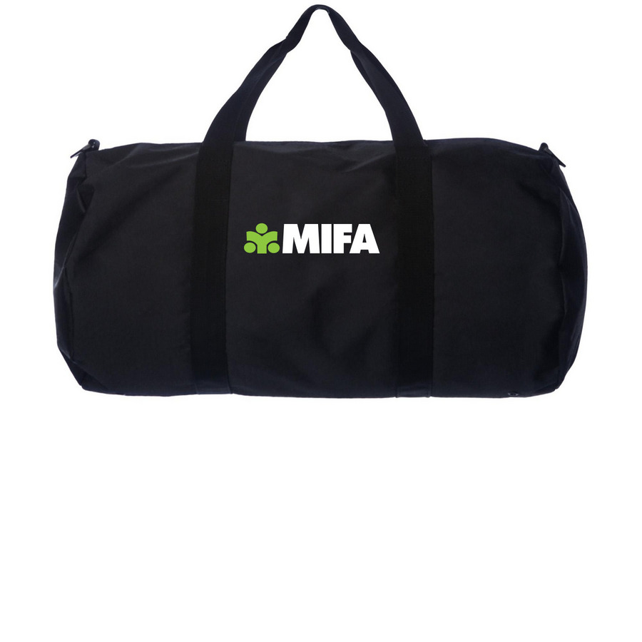 MIFA Duffel Bag, a Black Day Tripper Duffel Bag (back-view)