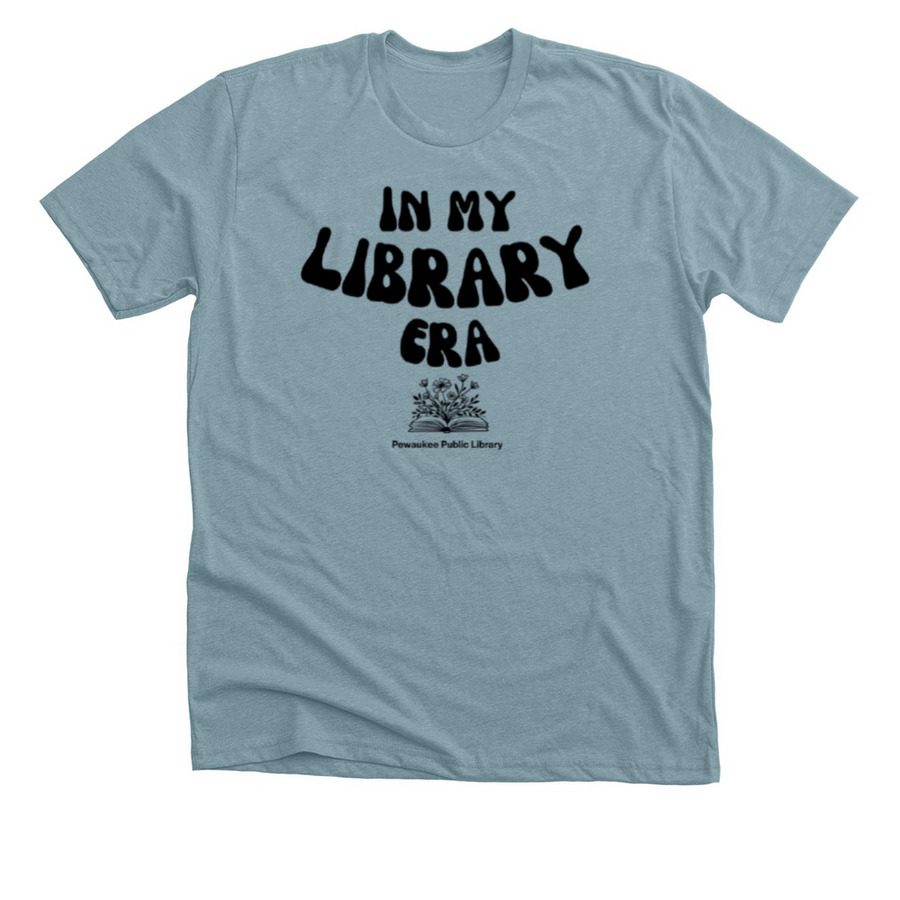 Library Era 2, a Heather Blue Lagoon Premium Unisex Tee
