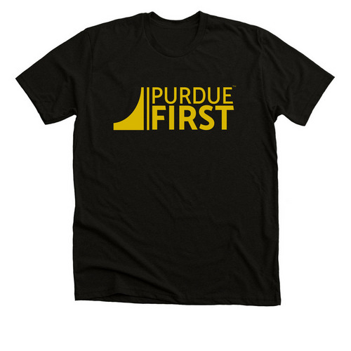 Purdue FIRST, a Black Heather Premium Unisex Tee