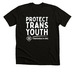 Protect Trans Youth- White logo, a Solid Black Blend Premium Unisex Tee