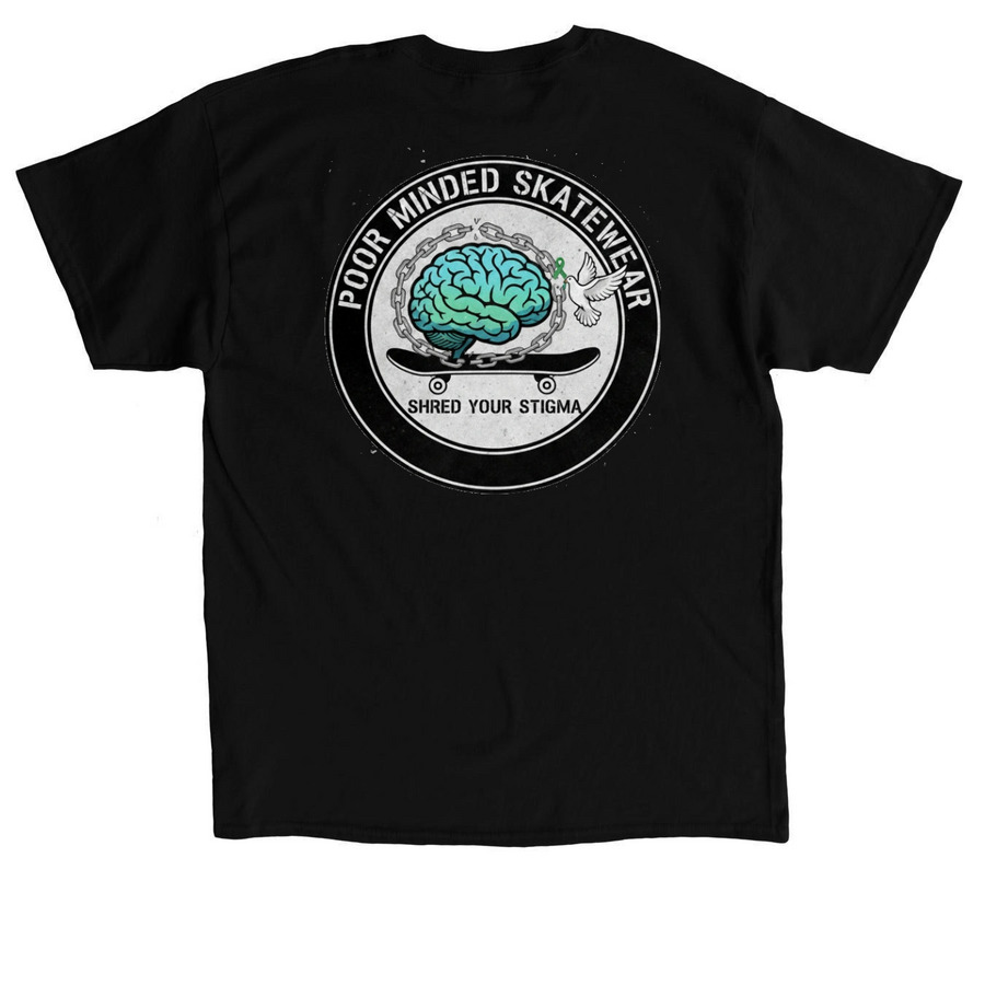 shred the stigma logo, a Black Classic Unisex Tee (back-view)