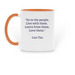 SMI Mugs, a Orange Two-Tone Ceramic Mug (back-view)