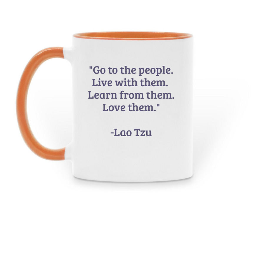 SMI Mugs, a Orange Two-Tone Ceramic Mug (back-view)