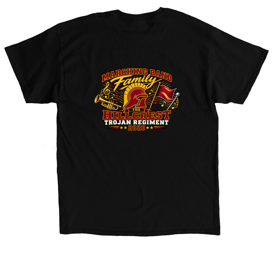 Hillcrest Trojan Regiment Family Spirit Wear., a Black Classic Unisex Tee (back-view)