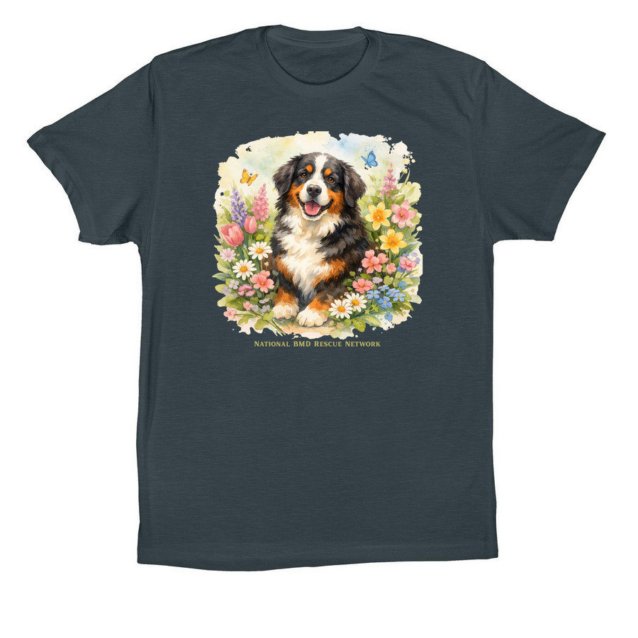 Wildflowers & Wagging Tails, a Dark Grey Premium Cotton Tee
