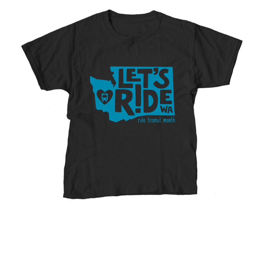 Let's Ride WA - Multi-color Adult/Youth, a Black Youth Unisex Tee