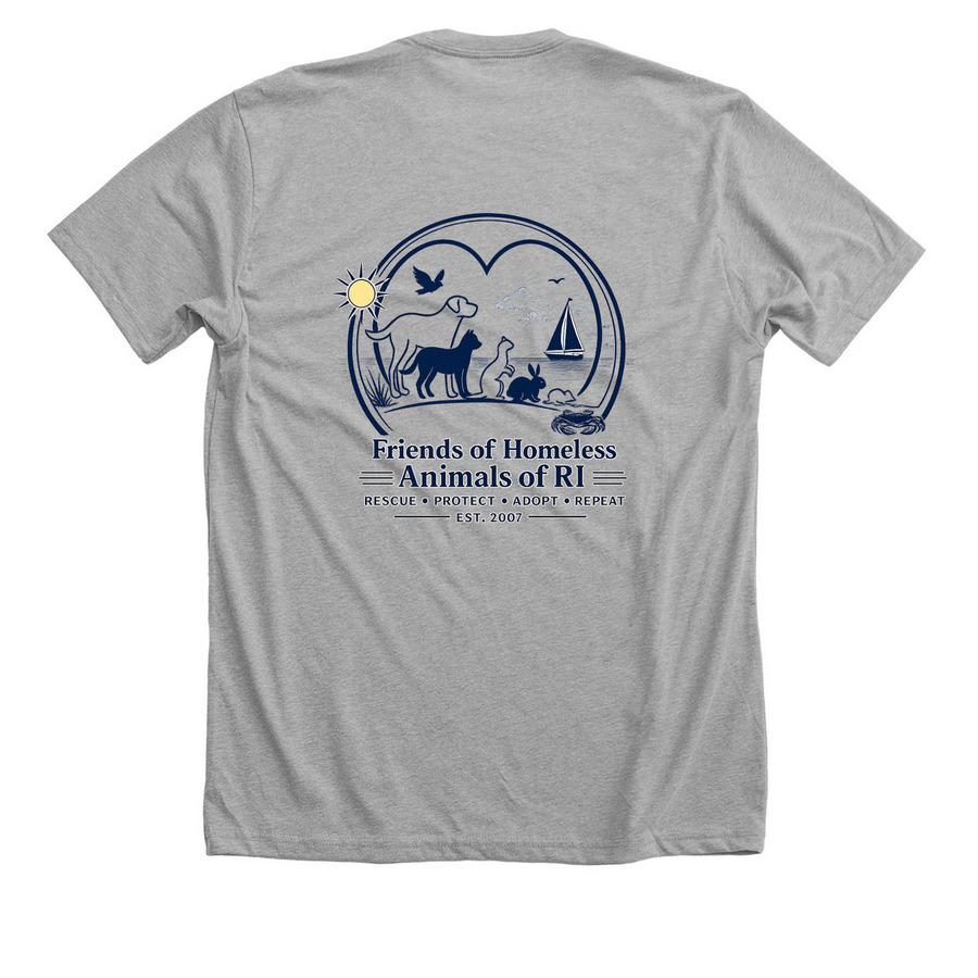 Summer Nautical Theme, a Athletic Heather Premium Unisex Tee (back-view)