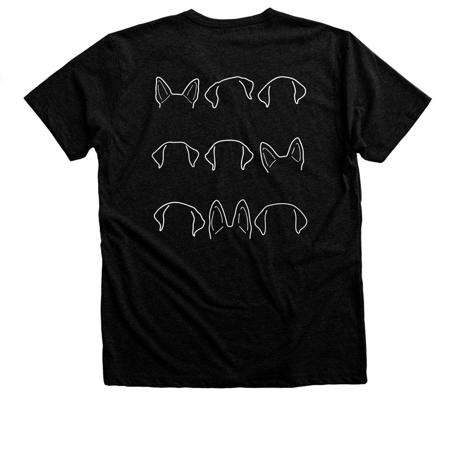 Dog Ears, a Black Heather Premium Unisex Tee (back-view)
