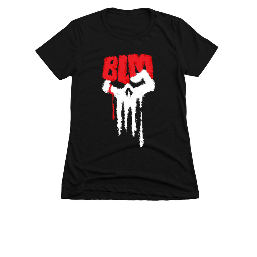 BLM Skull Fist, a Black Women's Slim Fit Tee